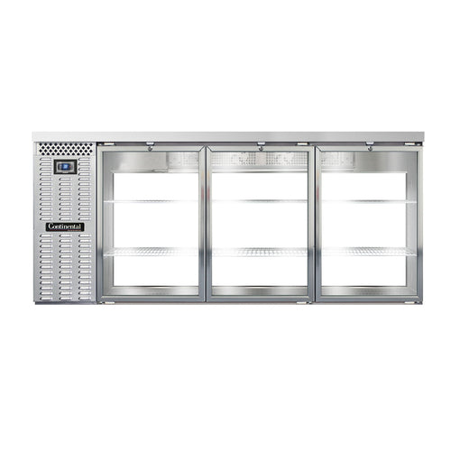 Continental BB79SNSSGDPT 79" Bar Refrigerator - 6 Swinging Glass Doors, Stainless, 115v-cityfoodequipment.com