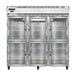 Continental 3FNSAGDHD 78" Three Section Reach In Freezer, (6) Left/right Hinge Glass Doors, 115/208-230v-cityfoodequipment.com