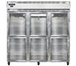 Continental 3RNSSGDHD 78" Three Section Reach In Refrigerator, (6) Left/right Hinge Glass Doors, Top Compressor, 115v-cityfoodequipment.com