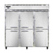 Continental 3RNSSHD 78" Three Section Reach In Refrigerator, (6) Left/right Hinge Solid Doors, Top Compressor, 115v-cityfoodequipment.com