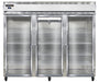 Continental 3RENSSGD 85 1/2" Three Section Reach In Refrigerator, (3) Left/right Hinge Glass Doors, Top Compressor, 115v-cityfoodequipment.com