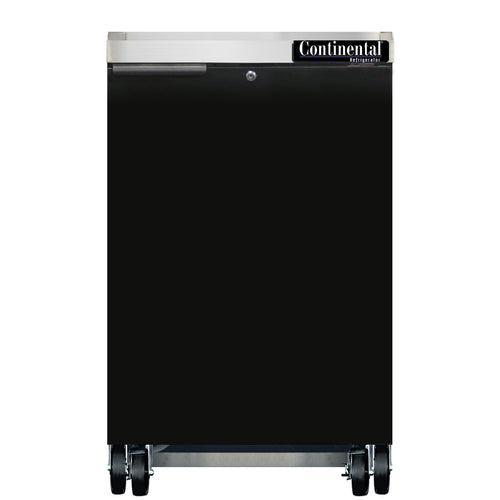 Continental BB24N 24" Bar Refrigerator - 1 Swinging Solid Door, Black, 115v-cityfoodequipment.com