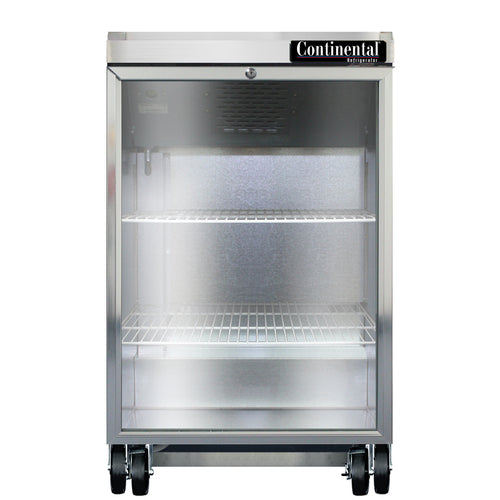 Continental BB24NSSGD 24" Bar Refrigerator - 1 Swinging Glass Door, Stainless Steel, 115v-cityfoodequipment.com