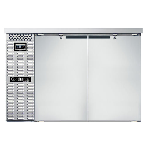 Continental BB50NSS 50" Bar Refrigerator - 2 Swinging Solid Doors, Stainless, 115v-cityfoodequipment.com
