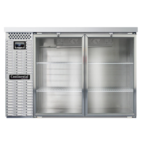 Continental BB50NSSGD 50" Bar Refrigerator - (2) Swinging Glass Doors, Stainless, 115v-cityfoodequipment.com