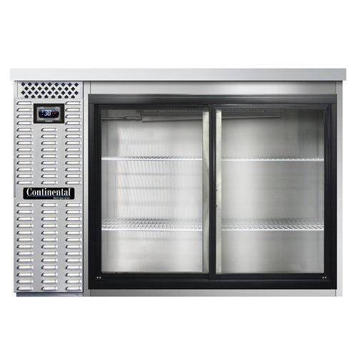 Continental BB50NSSSGD 50" Bar Refrigerator - 2 Sliding Glass Doors, Stainless, 115v-cityfoodequipment.com