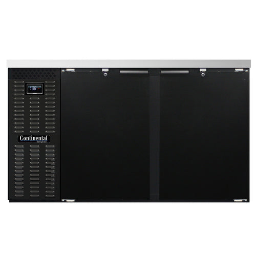 Continental BB59N 59" Bar Refrigerator - (2) Swinging Solid Doors, Black, 115v-cityfoodequipment.com
