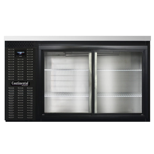 Continental BB59NSGD 59" Bar Refrigerator - (2) Sliding Glass Doors, Black, 115v-cityfoodequipment.com
