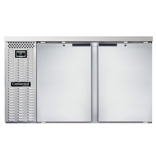 Continental BB59NSS 59" Bar Refrigerator - 2 Swinging Solid Doors, Stainless, 115v-cityfoodequipment.com