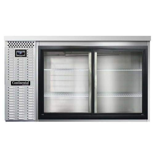Continental BB59NSSSGD 59" Bar Refrigerator - 2 Sliding Glass Doors, Stainless, 115v-cityfoodequipment.com