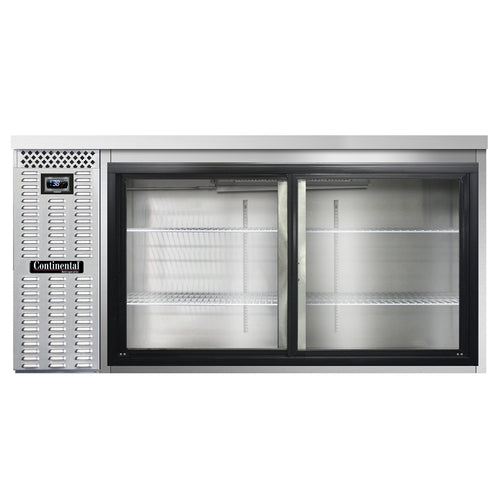 Continental BB69NSSSGD 69" Bar Refrigerator - 2 Sliding Glass Doors, Stainless, 115v-cityfoodequipment.com