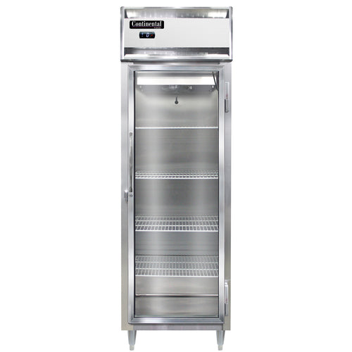 Continental D1FNSSGD 26" Designer Line One Section Reach In Freezer, (1) Right Hinge Glass Door, 115v-cityfoodequipment.com