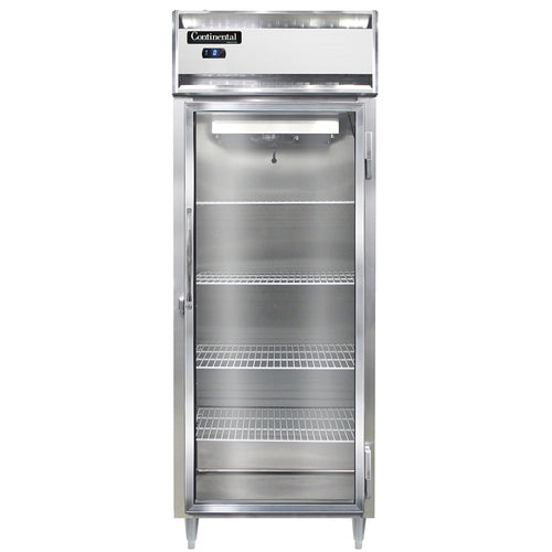 Continental D1FESNSSGD 28 1/2" Designer Line One Section Reach In Freezer, (1) Right Hinge Glass Door, 115v-cityfoodequipment.com