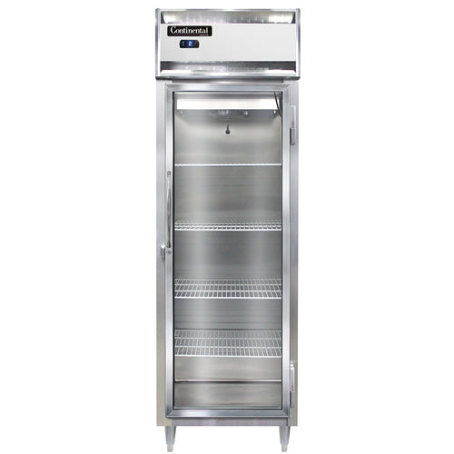 Continental D1FSNSSGD 26" Designer Line One Section Reach In Freezer, (1) Right Hinge Glass Door, 115v-cityfoodequipment.com