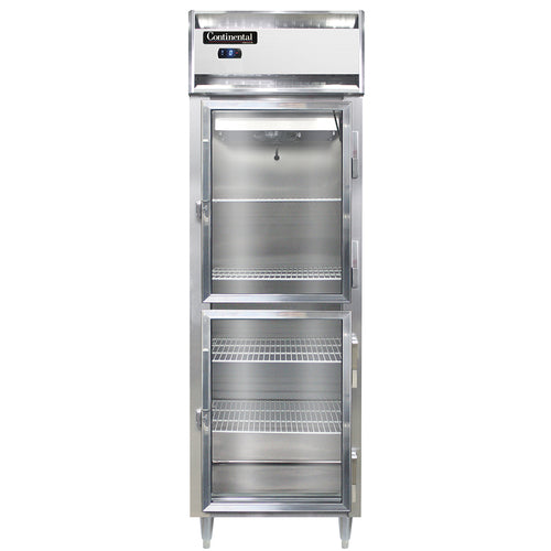 Continental D1FSNSSGDHD 26" Designer Line One Section Reach In Freezer, (2) Right Hinge Glass Doors, 115v-cityfoodequipment.com