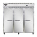 Continental 3RRFNSA 78" Three Section Commercial Combo Refrigerator Freezer - Solid Doors, Dual Temp, 115v-cityfoodequipment.com
