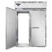 Continental D2RINRTE 68 1/2" Two Section Roll Thru Refrigerator, (4) Left/right Hinge Solid Doors, Top Compressor, 115v-cityfoodequipment.com