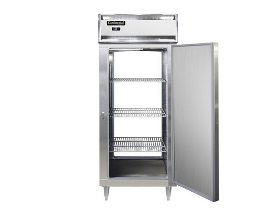 Continental D1RXNSAPT 36 1/4" One Section Pass Thru Refrigerator, (2) Right Hinge Solid Doors, Top Compressor, 115v-cityfoodequipment.com