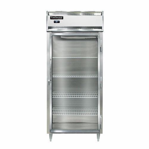 Continental D1RXNSSGD 36 1/4" One Section Reach In Refrigerator, (1) Right Hinge Glass Door, Top Compressor, 115v-cityfoodequipment.com