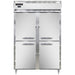 Continental D2FNSAHD 52" Designer Line Two Section Reach In Freezer, (4) Left/right Hinge Solid Doors, 115v-cityfoodequipment.com