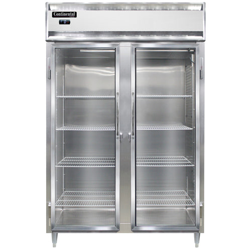 Continental D2FNSSGD 52" Designer Line Two Section Reach In Freezer, (2) Left/right Hinge Glass Doors, 115v-cityfoodequipment.com