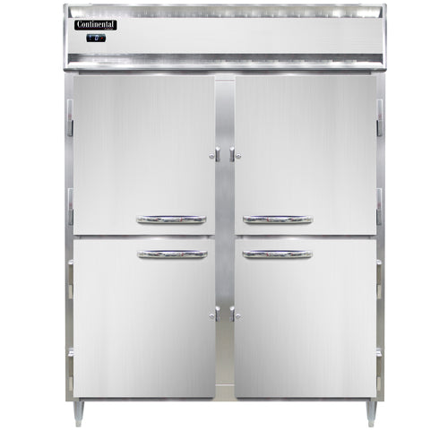 Continental D2FENHD 57" Designer Line Two Section Reach In Freezer, (4) Left/right Hinge Solid Doors, 115v-cityfoodequipment.com