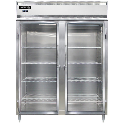 Continental D2FENSAGD 57" Designer Line Two Section Reach In Freezer, (2) Left/right Hinge Glass Doors, 115v-cityfoodequipment.com
