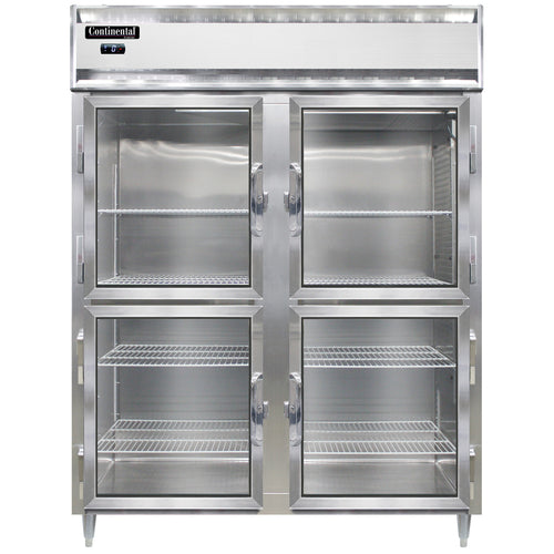 Continental D2FENSSGDHD 57" Designer Line Two Section Reach In Freezer, (4) Left/right Hinge Glass Doors, 115v-cityfoodequipment.com