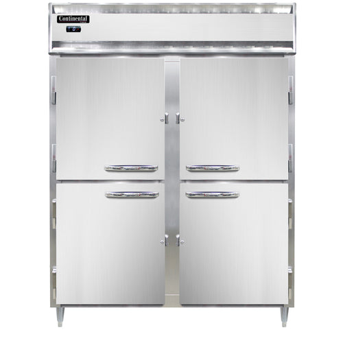 Continental D2FENSSHD 57" Designer Line Two Section Reach In Freezer, (4) Left/right Hinge Solid Doors, 115v-cityfoodequipment.com