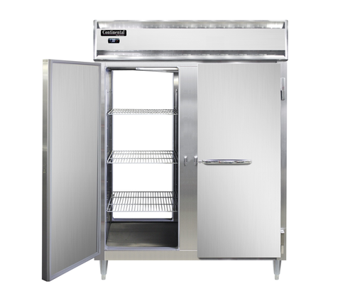 Continental D2FENSSPT 57" Designer Line Two Section Pass Thru Freezer, (4) Left/right Hinge Solid Doors, 115v-cityfoodequipment.com