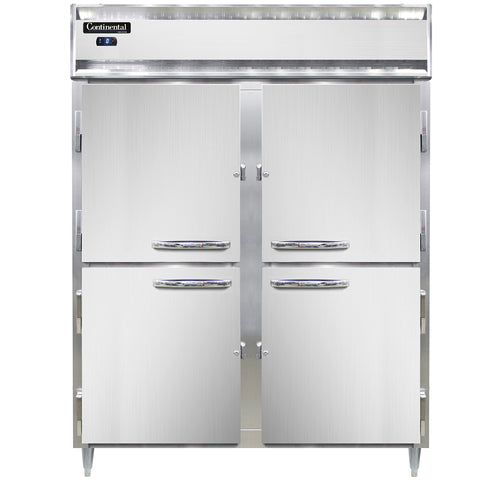 Continental D2FESNSAHD 57" Designer Line Two Section Reach In Freezer, (4) Left/right Hinge Solid Doors, 115v-cityfoodequipment.com