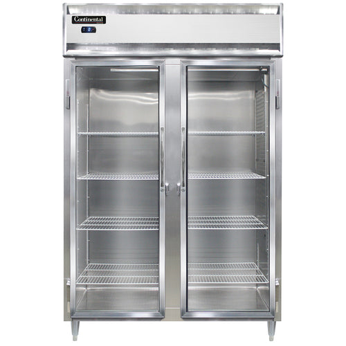 Continental D2FSNSSGD 52" Designer Line Two Section Reach In Freezer, (2) Left/right Hinge Glass Doors, 115v-cityfoodequipment.com
