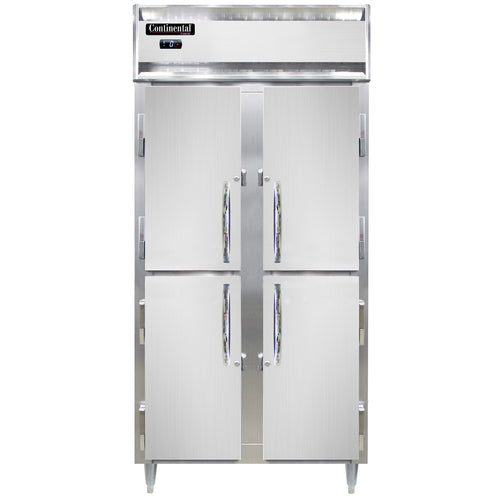 Continental D2FSENSSHD 36 1/4" Designer Slim Line Two Section Reach In Freezer, (4) Left/right Hinge Solid Doors, 115v-cityfoodequipment.com