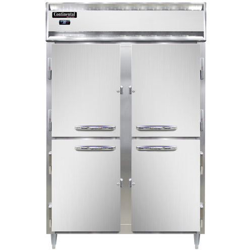 Continental D2RNHD 52" Two Section Reach In Refrigerator, (4) Left/right Hinge Solid Doors, Top Compressor, 115v-cityfoodequipment.com