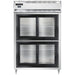 Continental D2RNSGDHD 52" Two Section Reach In Refrigerator, (4) Sliding Glass Doors, Top Compressor, 115v-cityfoodequipment.com