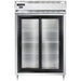 Continental D2RNSSSGD 52" Two Section Reach In Refrigerator, (2) Sliding Glass Doors, Top Compressor, 115v-cityfoodequipment.com