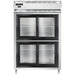 Continental D2RNSSSGDHD 52" Two Section Reach In Refrigerator, (4) Sliding Glass Doors, Top Compressor, 115v-cityfoodequipment.com