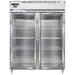 Continental D2RENSAGD 57" Two Section Reach In Refrigerator, (2) Left/right Hinge Glass Doors, Top Compressor, 115v-cityfoodequipment.com