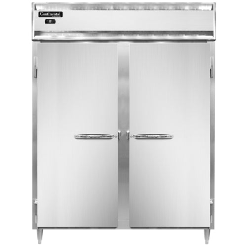 Continental D2RENSS 57" Two Section Reach In Refrigerator, (2) Left/right Hinge Solid Doors, Top Compressor, 115v-cityfoodequipment.com