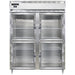 Continental D2RENSSGDHD 57" Two Section Reach In Refrigerator, (4) Left/right Hinge Glass Doors, Top Compressor, 115v-cityfoodequipment.com