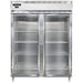 Continental D2RESNSAGD 57" Two Section Reach In Refrigerator, (2) Left/right Hinge Glass Doors, Top Compressor, 115v-cityfoodequipment.com