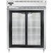 Continental D2RESNSGD 57" Two Section Reach In Refrigerator, (2) Sliding Glass Doors, Top Compressor, 115v-cityfoodequipment.com