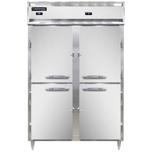 Continental D2RFNHD 52" Designer Line Two Section Commercial Combo Refrigerator Freezer - Solid Doors, Dual Temp, 115v-cityfoodequipment.com