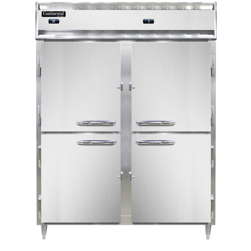 Continental D2RFENHD 57" Designer Line Two Section Commercial Combo Refrigerator Freezer - Solid Doors, Dual Temp, 115v-cityfoodequipment.com