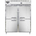 Continental D2RFENHD 57" Designer Line Two Section Commercial Combo Refrigerator Freezer - Solid Doors, Dual Temp, 115v-cityfoodequipment.com