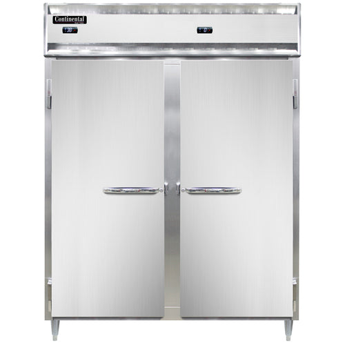 Continental D2RFENSA 57" Designer Line Two Section Commercial Combo Refrigerator Freezer - Solid Doors, Dual Temp, 115v-cityfoodequipment.com