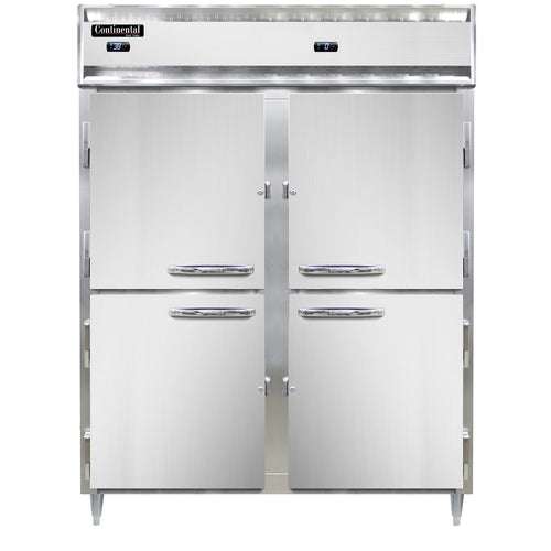 Continental D2RFENSSHD 57" Designer Line Two Section Commercial Combo Refrigerator Freezer - Solid Doors, Dual Temp, 115v-cityfoodequipment.com
