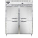 Continental D2RFENSSHD 57" Designer Line Two Section Commercial Combo Refrigerator Freezer - Solid Doors, Dual Temp, 115v-cityfoodequipment.com