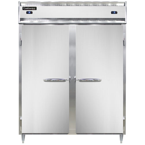 Continental D2RFESNSA 57" Designer Line Two Section Commercial Combo Refrigerator Freezer - Solid Doors, Dual Temp, 115v-cityfoodequipment.com