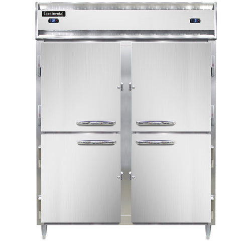 Continental D2RFESNSSHD 57" Designer Line Two Section Commercial Combo Refrigerator Freezer - Solid Doors, Dual Temp, 115v-cityfoodequipment.com